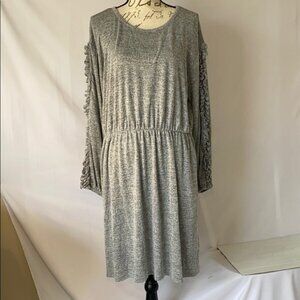 Lane Bryant 18/20 Heather Grey Ruffle Sleeve Dress